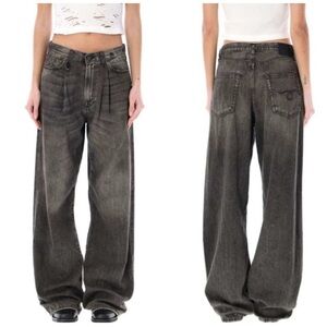 R13 Black Wide Leg Jeans